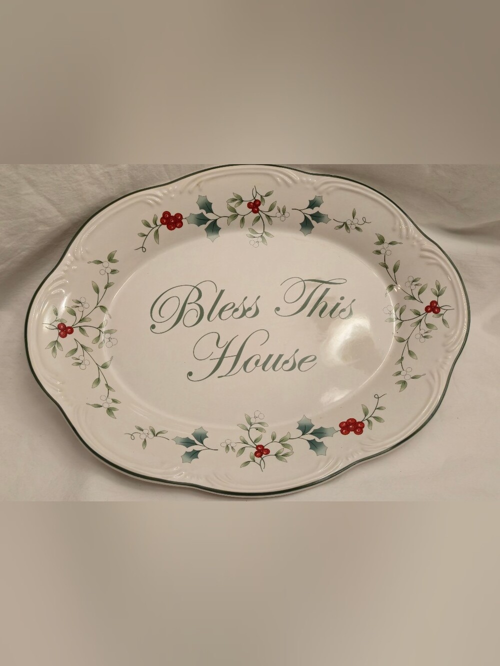 Pfaltzgraff Winterberry "Bless This House" plate/platter